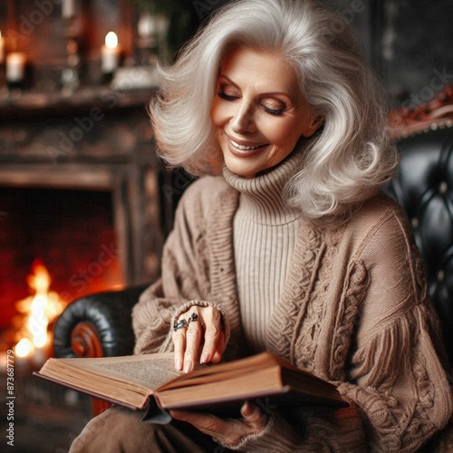 portrait of a woman with a book.