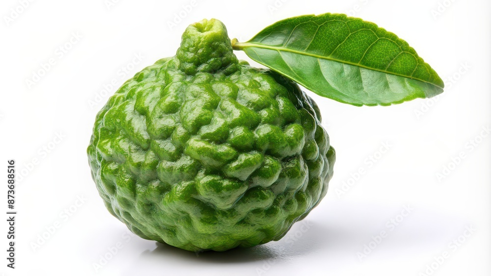 Kaffir lime isolated on white background with clipping path , Kaffir lime, Citrus hystrix, fruit Kaffir lime isolated on white background with clipping path , Kaffir lime, Citrus hystrix, fruit