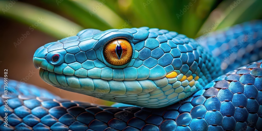 Close up of a blue-scaled snake with yellow eyes, reptile, serpent, snake, close up, blue, scales, pattern, texture Close up of a blue-scaled snake with yellow eyes, reptile, serpent, snake, close up, blue, scales, pattern, texture