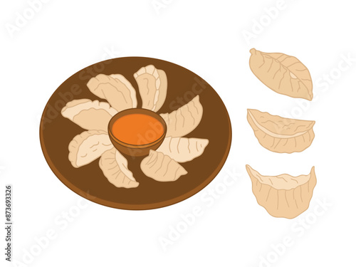 Chinese Food Illustration with Cartoon Style