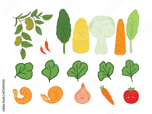Chinese Food Illustration with Cartoon Style