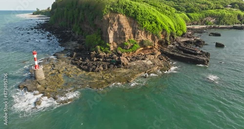 aerial view of light house on the Weizhou island of Beihai China photo