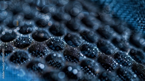 A closeup of the prefilter highlighting its co mesh and ability to capture larger debris such as pet hair and dust.
