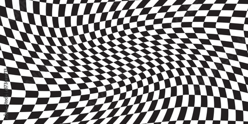 Abstract Distorted Chess Background In Adobe Illustrator.