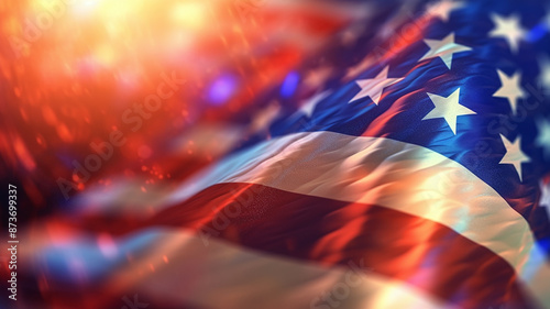 USA Color background concept for independence, veterans,labor,memorial day and events,Generative AI.