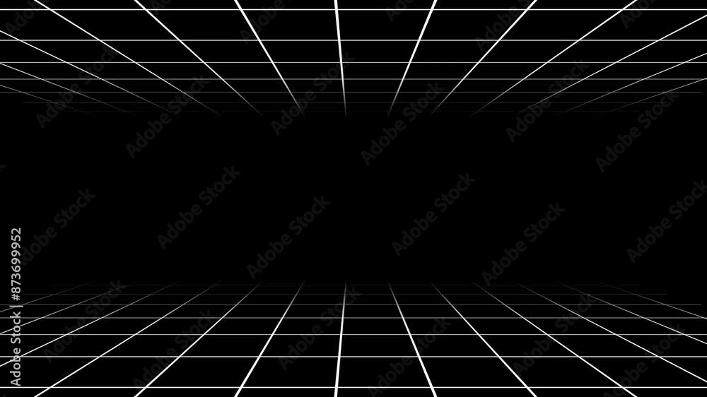 3d perspective grid lines loop animation retro background 