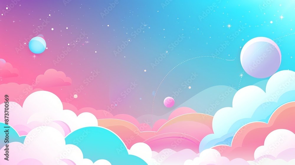 Sky blue pastel background with space above for text flat design side view sky theme cartoon drawing Triadic Color Scheme Sky blue pastel background with space above for text flat design side view sky theme cartoon drawing Triadic Color Scheme