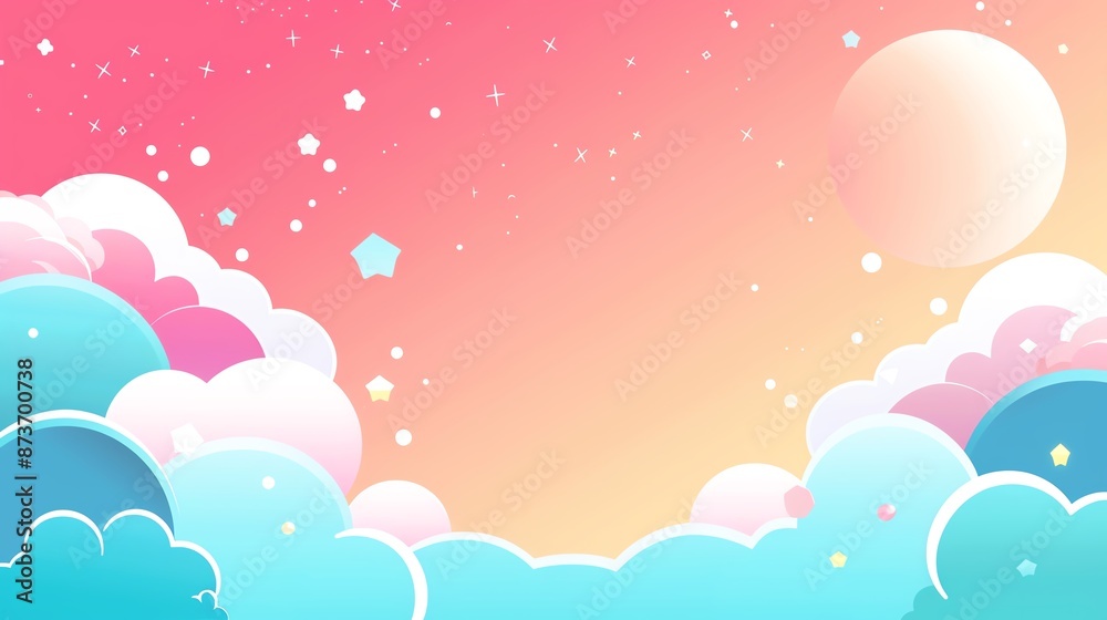 Soft sky blue pastel background with space above for text flat design side view airy theme cartoon drawing Complementary Color Scheme Soft sky blue pastel background with space above for text flat design side view airy theme cartoon drawing Complementary Color Scheme