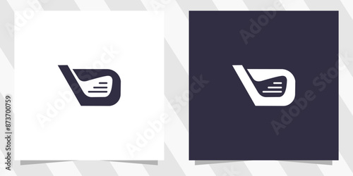 Letter b with golf logo design vector