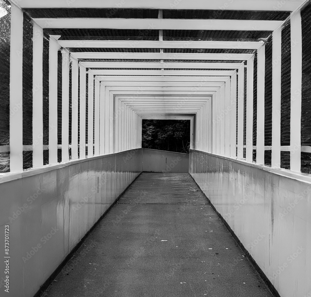 Beautiful symmetrical bridge construction for pedestrians and cyclists in Cologne