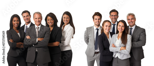 Business people team isolated on transparent background