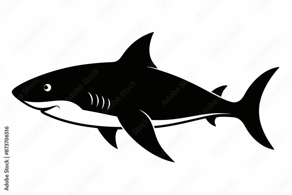 Shark vector illustration, shark jumping isolated on white, shark silhouette, shark vector art Shark vector illustration, shark jumping isolated on white, shark silhouette, shark vector art