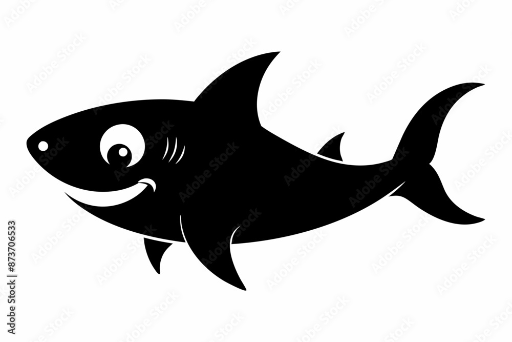 Obraz premium Shark vector illustration, shark jumping isolated on white, shark silhouette, shark vector art