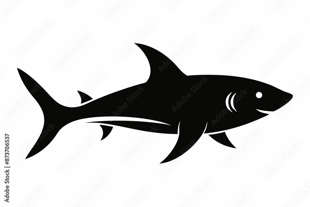 Shark vector illustration, shark jumping isolated on white, shark silhouette, shark vector art Shark vector illustration, shark jumping isolated on white, shark silhouette, shark vector art