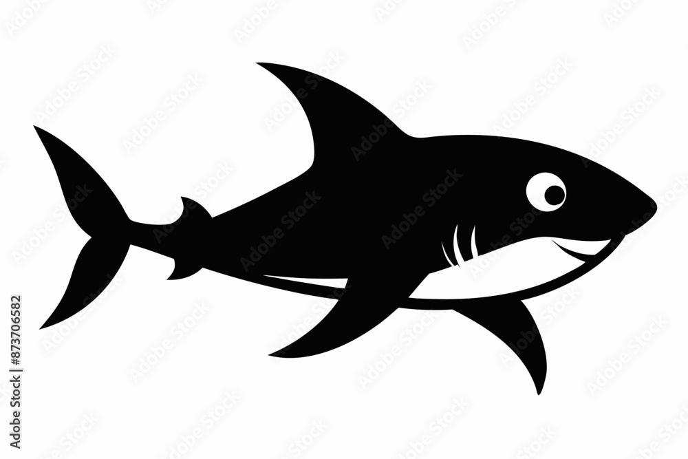Shark vector illustration, shark jumping isolated on white, shark silhouette, shark vector art Shark vector illustration, shark jumping isolated on white, shark silhouette, shark vector art