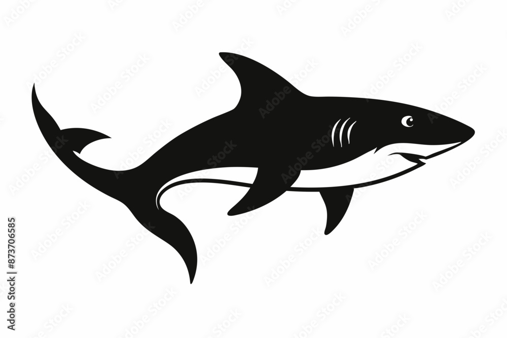 Shark vector illustration, shark jumping isolated on white, shark silhouette, shark vector art Shark vector illustration, shark jumping isolated on white, shark silhouette, shark vector art