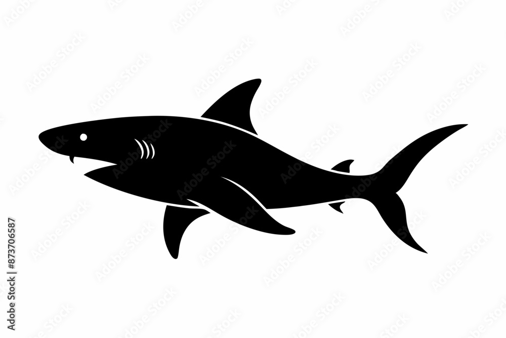 Shark vector illustration, shark jumping isolated on white, shark silhouette, shark vector art Shark vector illustration, shark jumping isolated on white, shark silhouette, shark vector art