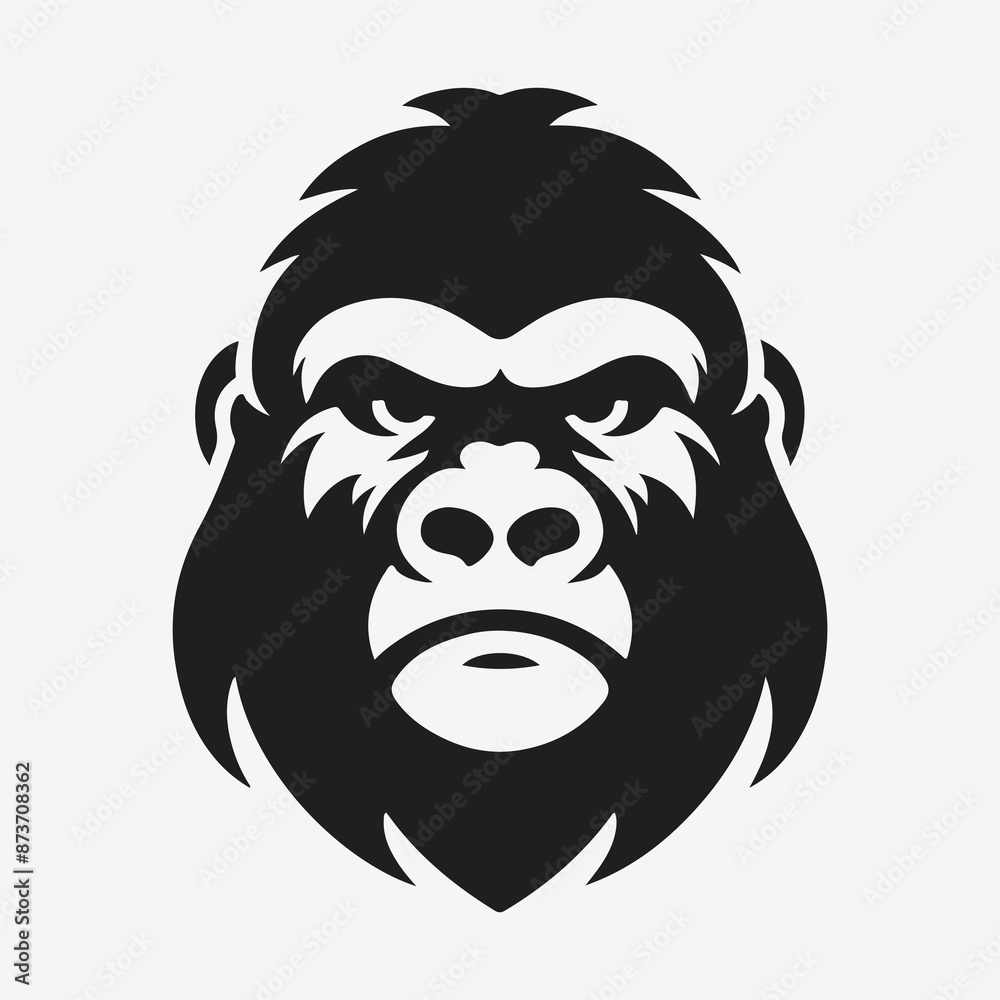 Fototapeta premium Majestic Gorilla Silhouette: Power and Grace Captured in Shadow