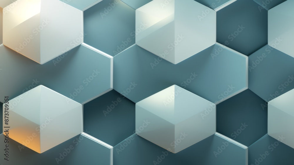 A close-up of a geometric pattern made up of light and dark hexagons A close-up of a geometric pattern made up of light and dark hexagons