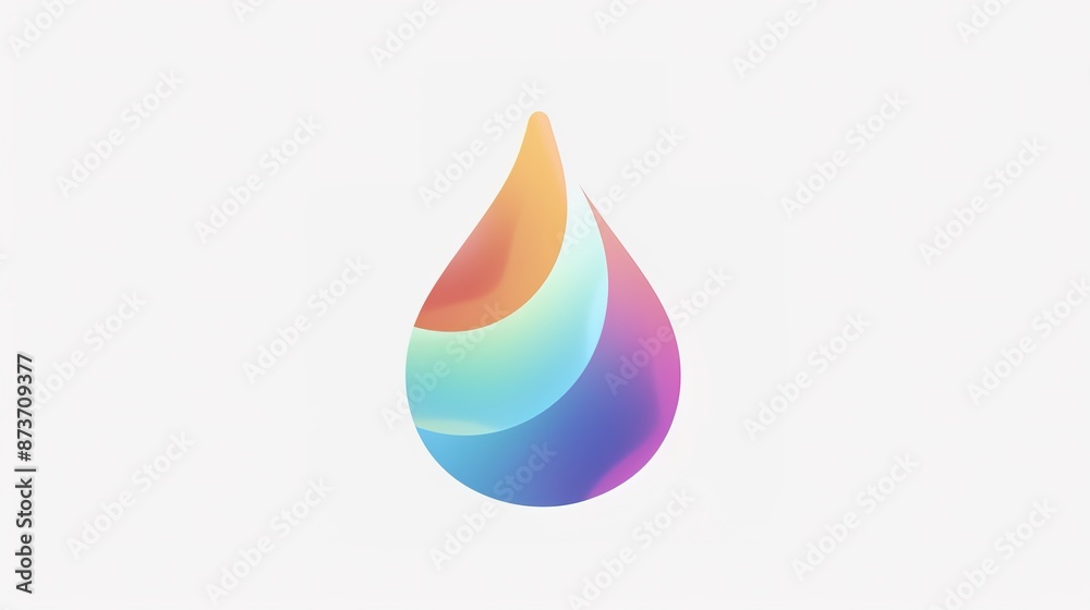 a smooth gradient filled oil drop logo with calming a smooth gradient filled oil drop logo with calming