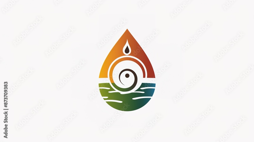 a stylized oil drop logo with a zen like balance a stylized oil drop logo with a zen like balance