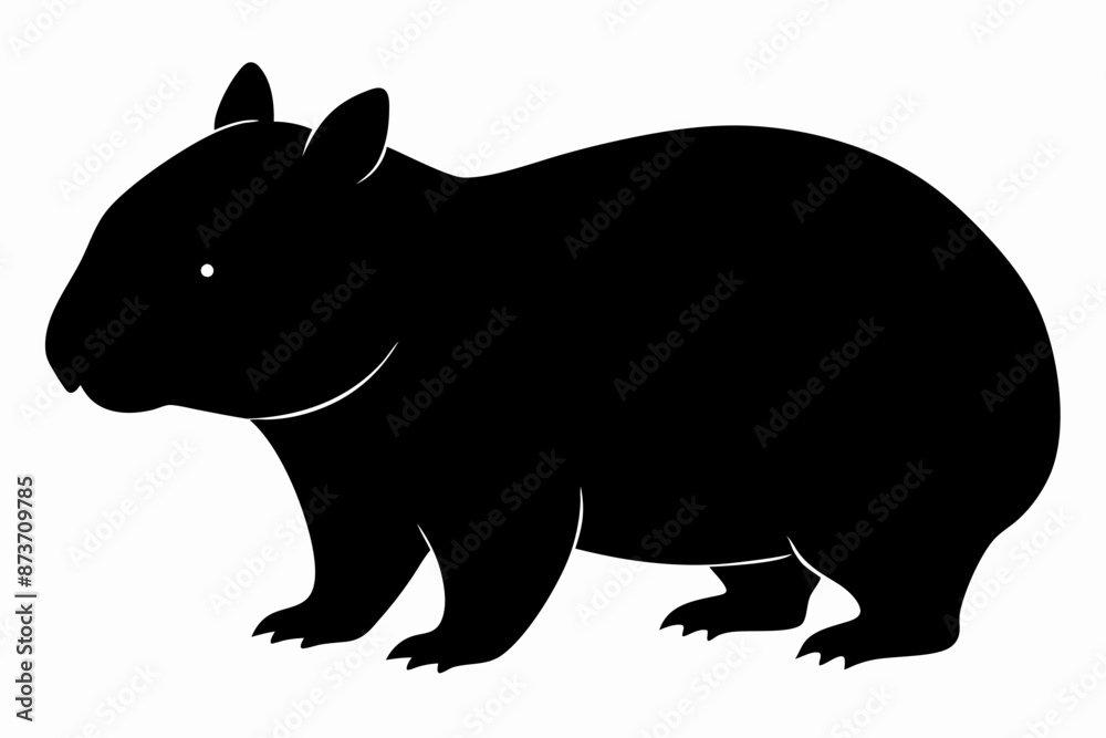 Obraz premium Wombat vector illustration, image of a squirrel, wombat silhouette, wombat vector art 
