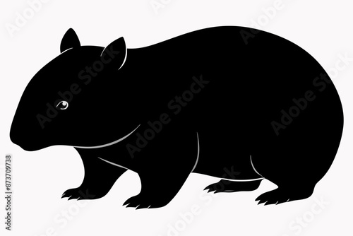 Wombat vector illustration, image of a squirrel, wombat silhouette, wombat vector art
