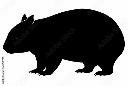 Wombat vector illustration, image of a squirrel, wombat silhouette, wombat vector art

