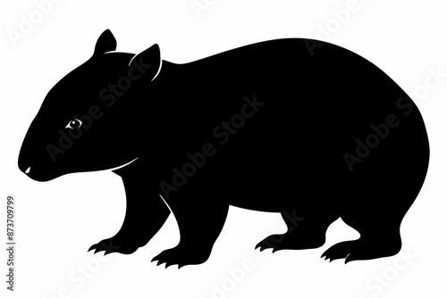 Wombat vector illustration, image of a squirrel, wombat silhouette, wombat vector art
