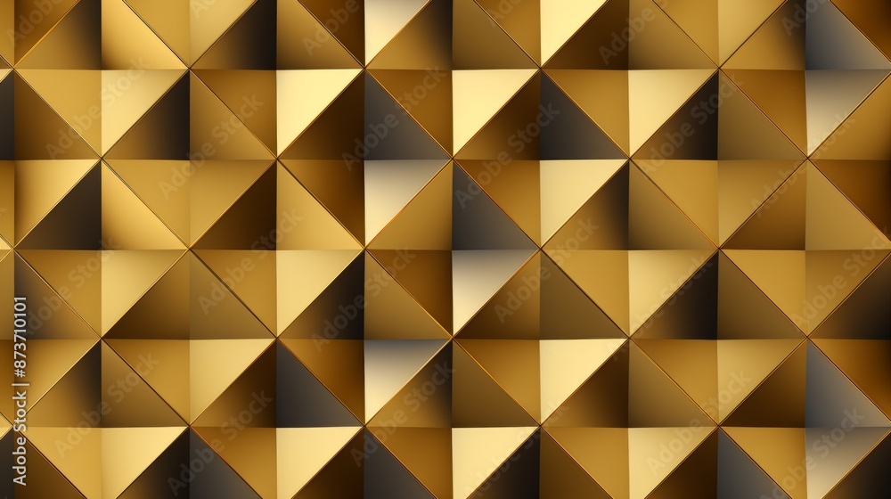 Close-up of a wall texture made up of gold triangles Close-up of a wall texture made up of gold triangles