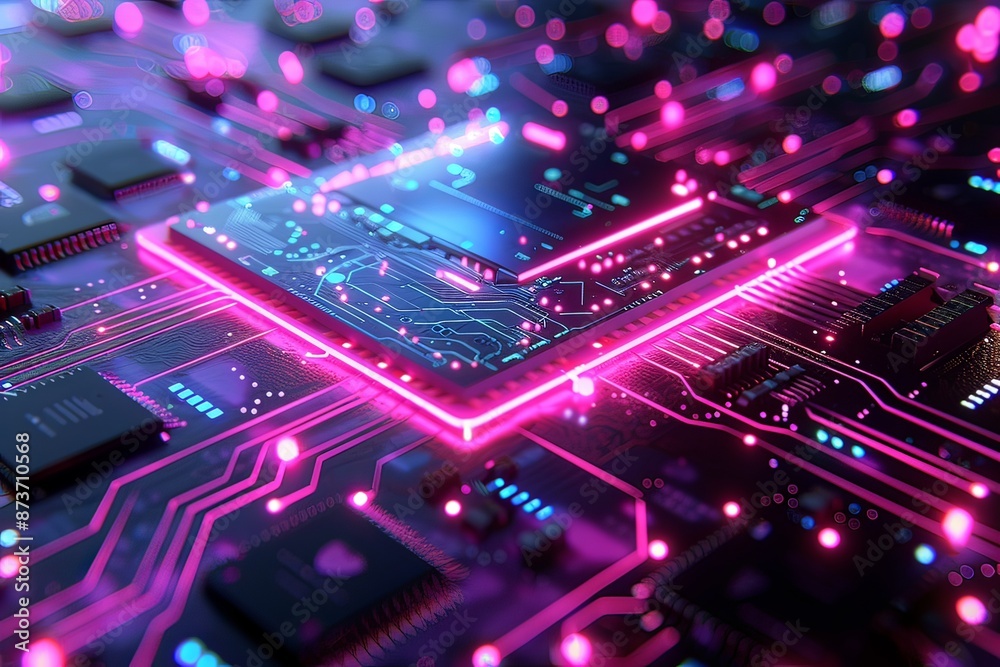 Close-up View of Central Processing Unit with AI Concept, Showcasing Human Intelligence in Technology and Innovation Close-up View of Central Processing Unit with AI Concept, Showcasing Human Intelligence in Technology and Innovation