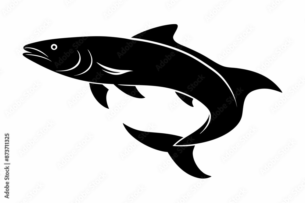 Salmon vector illustration, fish isolated on white, Salmon silhouette, Salmon vector art Salmon vector illustration, fish isolated on white, Salmon silhouette, Salmon vector art
