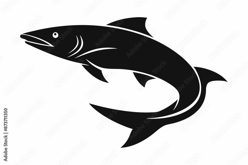 Salmon vector illustration, fish isolated on white, Salmon silhouette, Salmon vector art Salmon vector illustration, fish isolated on white, Salmon silhouette, Salmon vector art