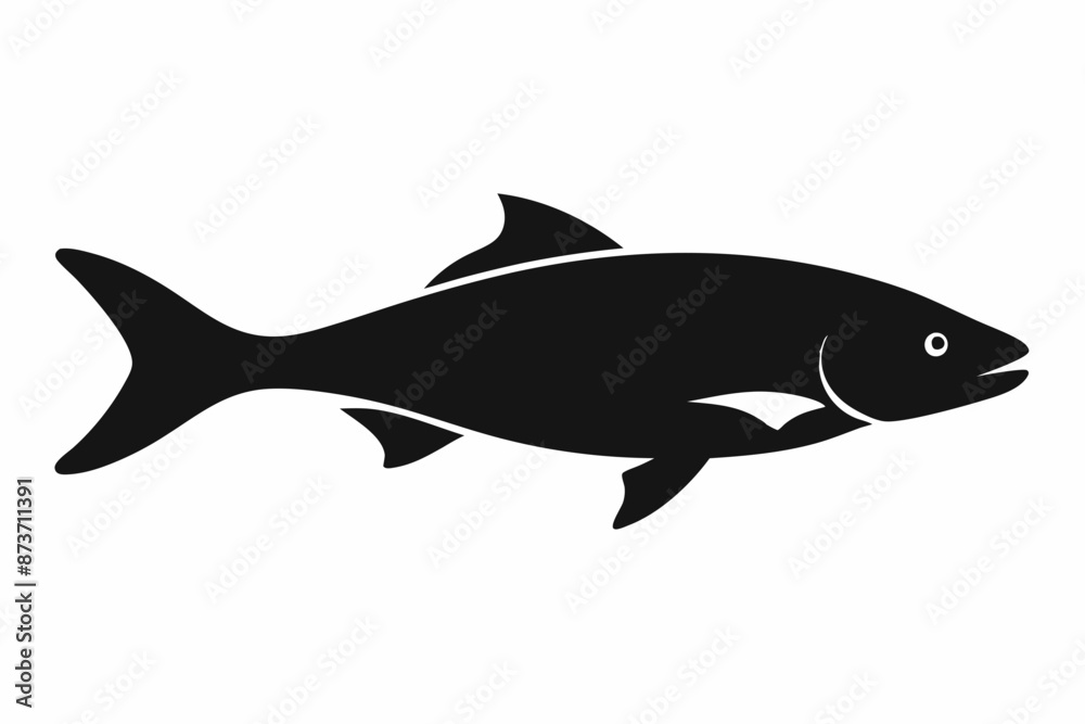 Salmon vector illustration, fish isolated on white, Salmon silhouette, Salmon vector art Salmon vector illustration, fish isolated on white, Salmon silhouette, Salmon vector art