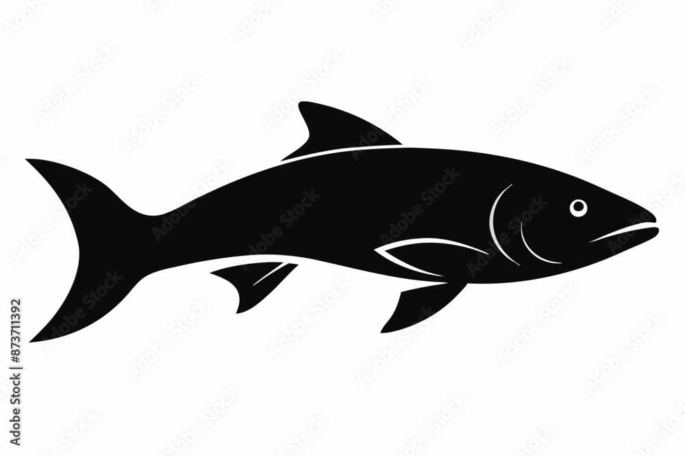 Salmon vector illustration, fish isolated on white, Salmon silhouette, Salmon vector art Salmon vector illustration, fish isolated on white, Salmon silhouette, Salmon vector art