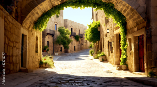 Fototapeta Naklejka Na Ścianę i Meble -  Medieval arched street in the old town