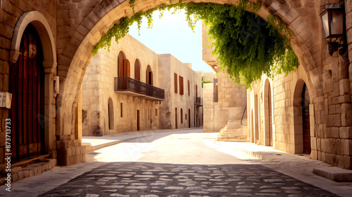 Medieval arched street in the old town