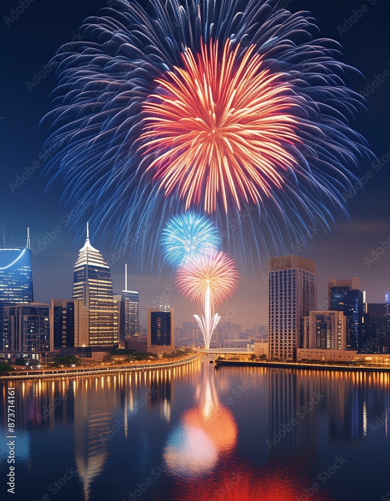 花火大会と都会