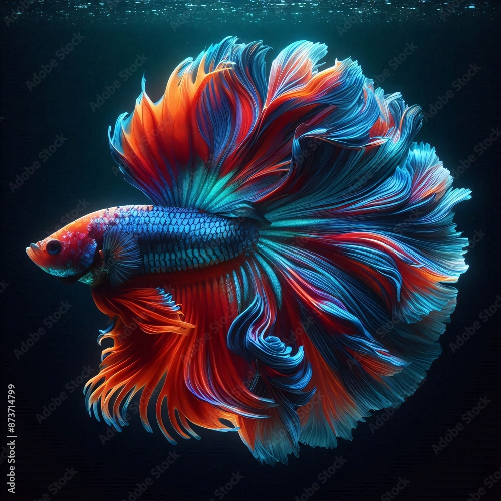 Colorful Betta Fish Swimming Gracefully Colorful Betta Fish Swimming Gracefully