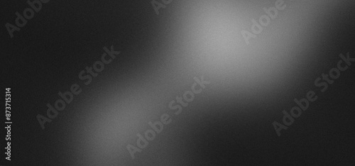 Grainy gradient background, grey black white monochrome abstract noise texture banner backdrop design