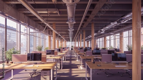 Modern Office Interior with City View © fajar