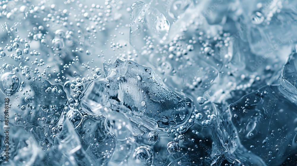 Ice melting creates a transformative background, where solid water transitions to liquid. Ice melting creates a transformative background, where solid water transitions to liquid.