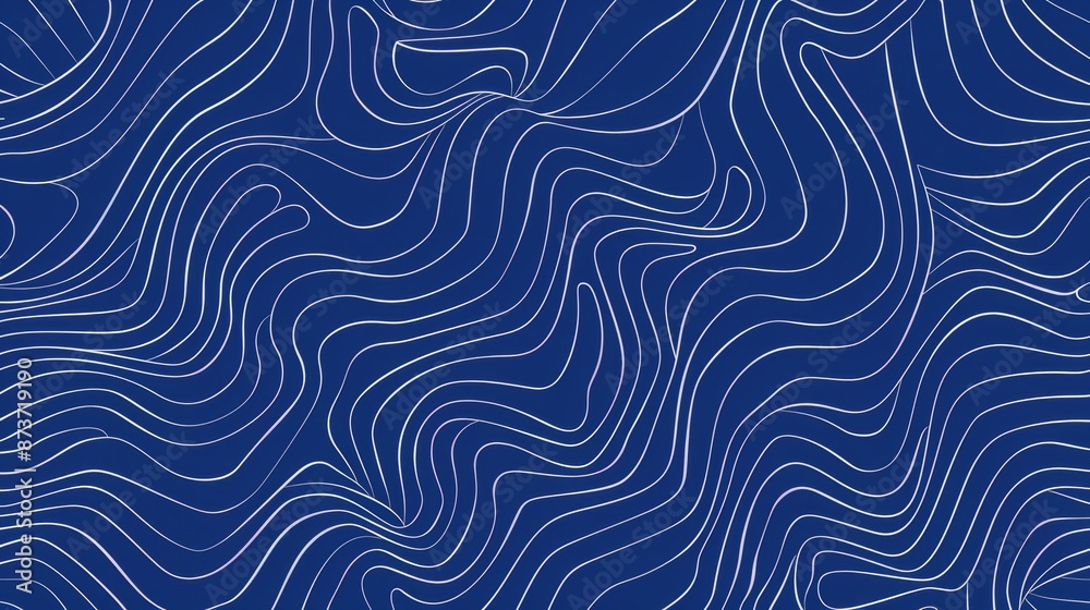 Abstract blue background featuring a pattern of white wavy lines Abstract blue background featuring a pattern of white wavy lines