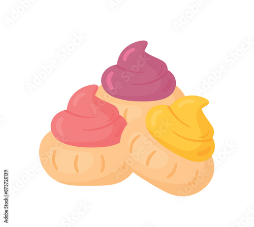 Ice Gem Biscuit Sweet Snack Food Vector Illustration