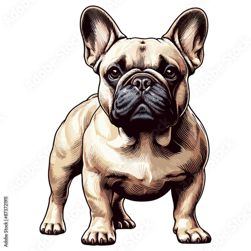 Cute French Bulldog Vector Cartoon illustration