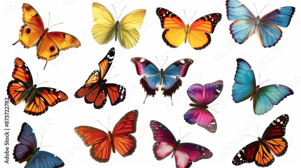 Obraz premium A Collection of Colorful Butterflies