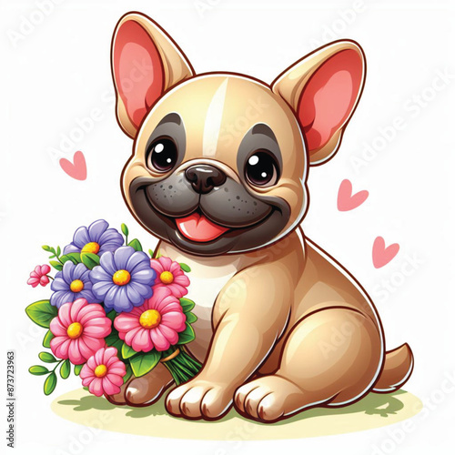 Cute French Bulldog Vector Cartoon illustration