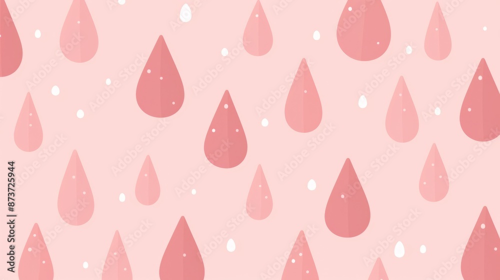 Pink raindrops are scattered on a light pink background Pink raindrops are scattered on a light pink background