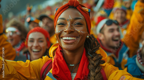  A varied group of athletes, some of whom have handicap, rejoicing after winning a game.