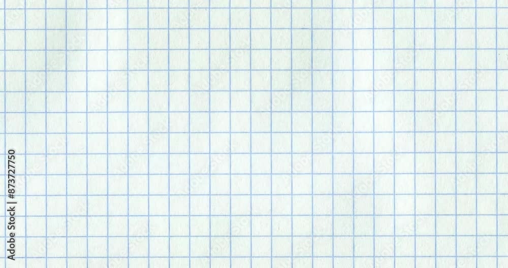 Exercise book grid raw 4K 4096 medium cells move across. Crazy doodle grunge paper scan pulsing stop motion blank background good for titles, intro, school, background, etc...